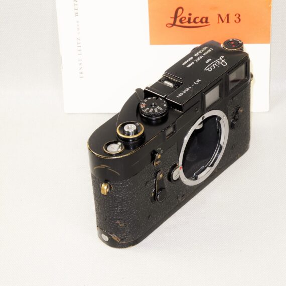 Leica M3 black paint single stroke camera with box, Leather case, manual (recently overhauled) Ex+/Ex++ /SOLD