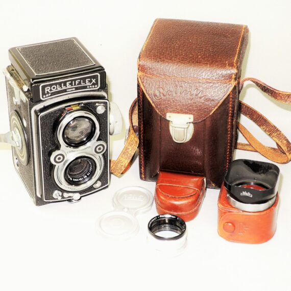 Rollei Automat Model X W/75/3,5 Xenar Lens, With Cap,Case,Rolleinar I,Hood Ex++