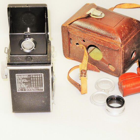 Rollei Automat Model X W/75/3,5 Xenar Lens, With Cap,Case,Rolleinar I,Hood Ex++