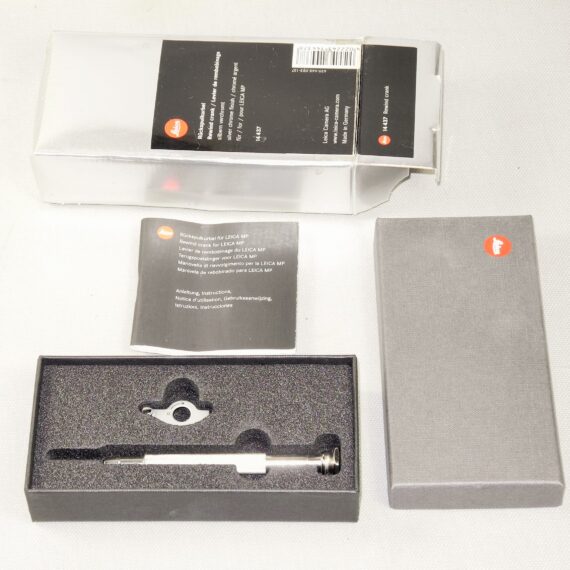 Leica Rewind crank Silver chrome finish for Leica MP 14437 W/Box,Manual Mint/LN