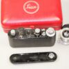 Leica Standard (E) black camera  (1937-38) with Leica 50/3,5 Nickel Elmar in Leica NY camera red case. Ex+/Ex++  Nice set / SOLD