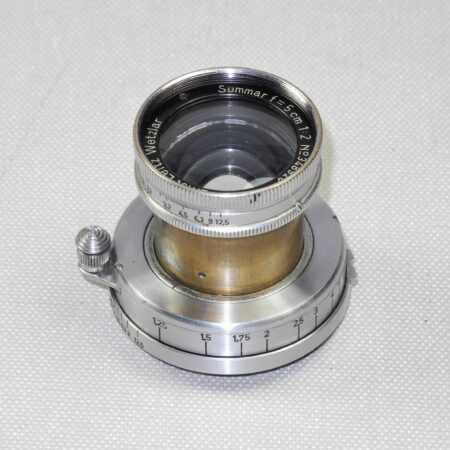 Leica 5cm f2 Summar (1937) chrome lens  Ex+