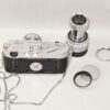 Leica M3 camera (1963) Sold with Leica 50/2mm & Leica 90/4 Collapsible lenses and accessories. Ex+/++