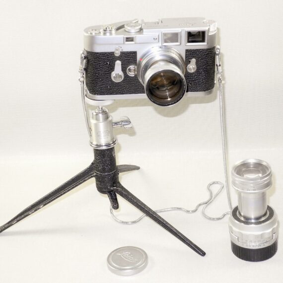 Leica M3 camera (1963) Sold with Leica 50/2mm & Leica 90/4 Collapsible lenses and accessories. Ex+/++