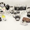 Leica M3 Single Stroke chrome late camera W/4 x Leica chrome lenses, hoods, filters, boxes, cases Nice Complete Mint- outfit / SOLD