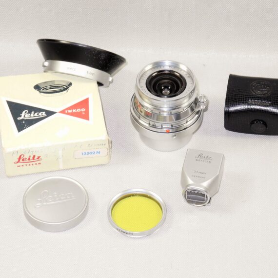 Leica M3 Single Stroke chrome late camera W/4 x Leica chrome lenses, hoods, filters, boxes, cases Nice Complete Mint- outfit / SOLD