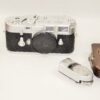 Leica M3 Single Stroke chrome late camera W/4 x Leica chrome lenses, hoods, filters, boxes, cases Nice Complete Mint- outfit / SOLD