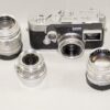 Leica M3 Single Stroke chrome late camera W/4 x Leica chrome lenses, hoods, filters, boxes, cases Nice Complete Mint- outfit / SOLD