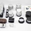 Leica M3 Single Stroke chrome late camera W/4 x Leica chrome lenses, hoods, filters, boxes, cases Nice Complete Mint- outfit / SOLD