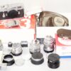 Leica M3 Single Stroke chrome late camera W/4 x Leica chrome lenses, hoods, filters, boxes, cases Nice Complete Mint- outfit / SOLD