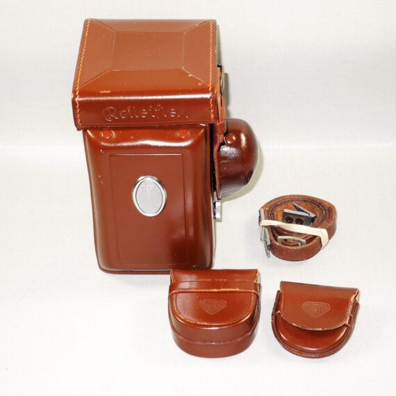 Rolleiflex 2.8F Planar TLR Camera W. Rollei Original Case, Rollei Body Cap, Rollei filter & Hood Mint- / SOLD