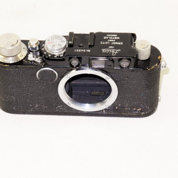 Leica I(A) Nr.34921 converted to Leica II black chrome with Leica 50mm & 90mm lenses nice Ex++ set. / Free shipping