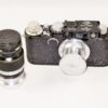Leica I(A) Nr.34921 converted to Leica II black chrome with Leica 50mm & 90mm lenses nice Ex++ set. / Free shipping