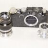 Leica I(A) Nr.34921 converted to Leica II black chrome with Leica 50mm & 90mm lenses nice Ex++ set. / Free shipping