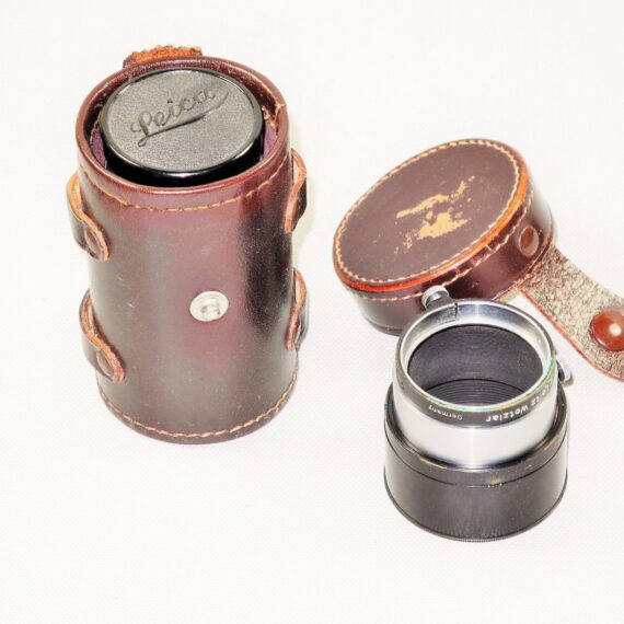 Leica 90mm Wollensak Ser. II black chrome E.Leitz New York Mint- W/Case ,Hood , Caps M-