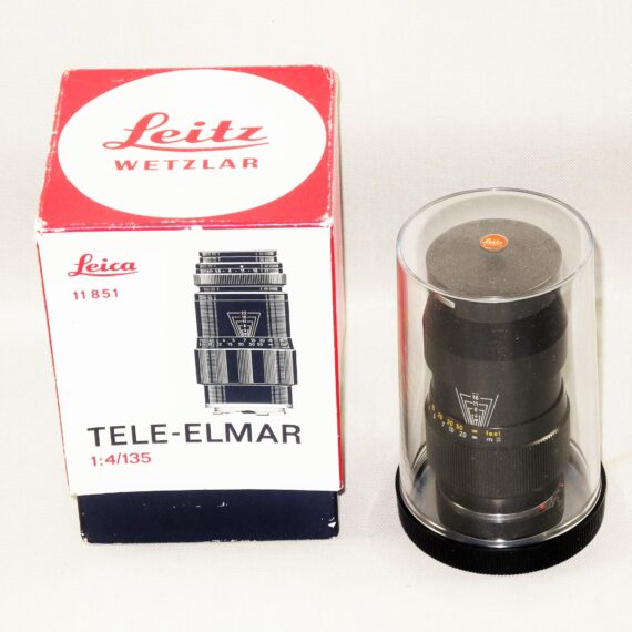 Leica 135/4 Tele-Elmarit-M Cat #11851 Sold with Leica box,hood,caps and filter Ex++/Mint- / Free shipping (USA)