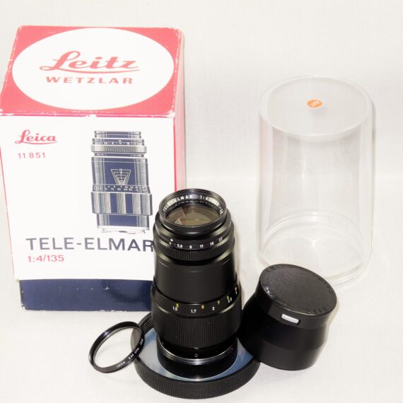 Leica 135/4 Tele-Elmarit-M Cat #11851 Sold with Leica box,hood,caps and filter Ex++/Mint- / Free shipping (USA)