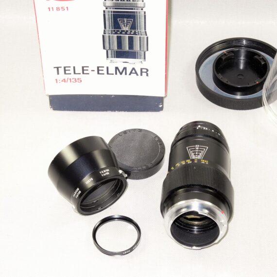 Leica 135/4 Tele-Elmarit-M Cat #11851 Sold with Leica box,hood,caps and filter Ex++/Mint- / Free shipping (USA)