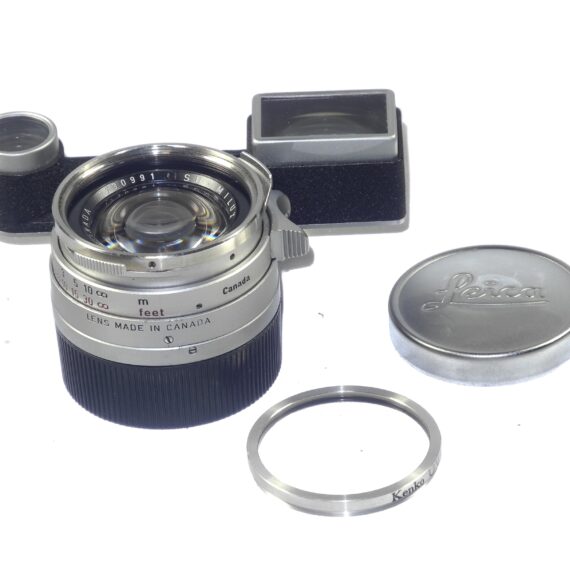 Leica 35/1,4 Summilux RF M Rim Set chrome RF Rare lens sold with Leica OLLUX hood, lens filter and caps Ex++ / Free shipping