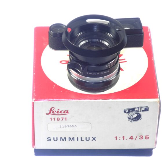 Leica 35/1,4 Summilux RF black M lens (black paint infinity lock) Sold w/Leica original box, Leica vented hood, Leica caps, Mint- Rare lens / Call or email for price / RARE