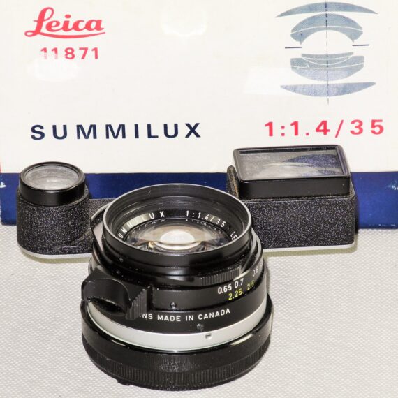 Leica 35/1,4 Summilux RF black M lens (black paint infinity lock) Sold w/Leica original box, Leica vented hood, Leica caps, Mint- Rare lens / Call or email for price / RARE