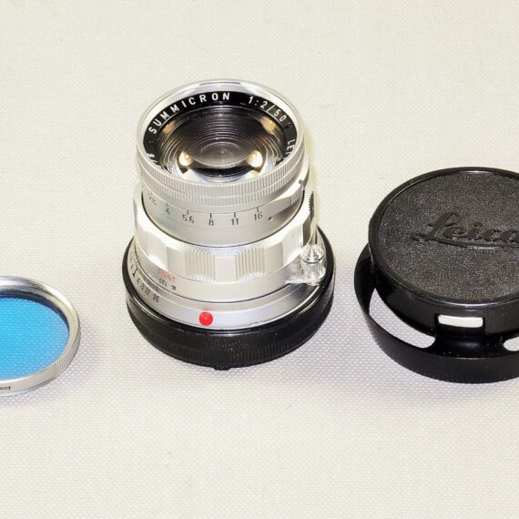 Leica M4 chrome camera (1967) Ex+/++ in Leica case & Leica 50MM SUMMICRON F2 RIGID DUAL SCALE (1965) Mint- W/Leica Metal Hood,Caps Nice set / SOLD