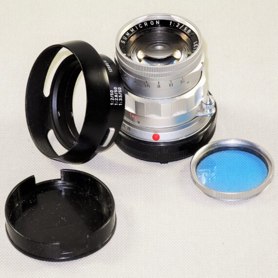Leica M4 chrome camera (1967) Ex+/++ in Leica case & Leica 50MM SUMMICRON F2 RIGID DUAL SCALE (1965) Mint- W/Leica Metal Hood,Caps Nice set / SOLD
