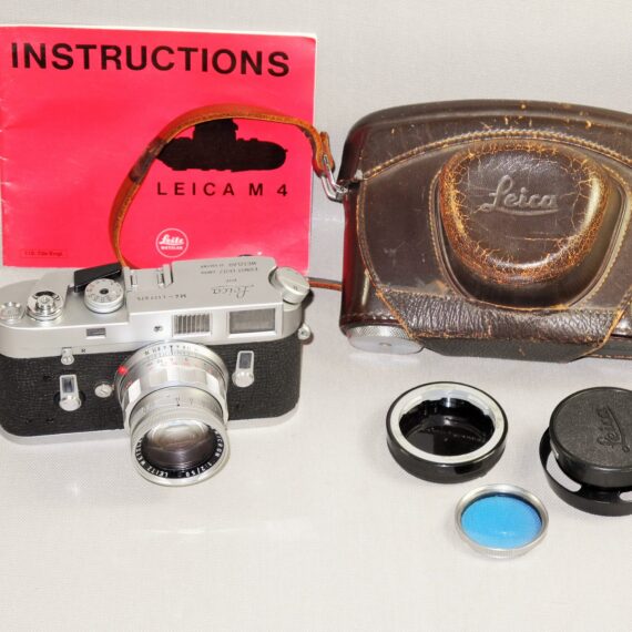 Leica M4 chrome camera (1967) Ex+/++ in Leica case & Leica 50MM SUMMICRON F2 RIGID DUAL SCALE (1965) Mint- W/Leica Metal Hood,Caps Nice set / SOLD