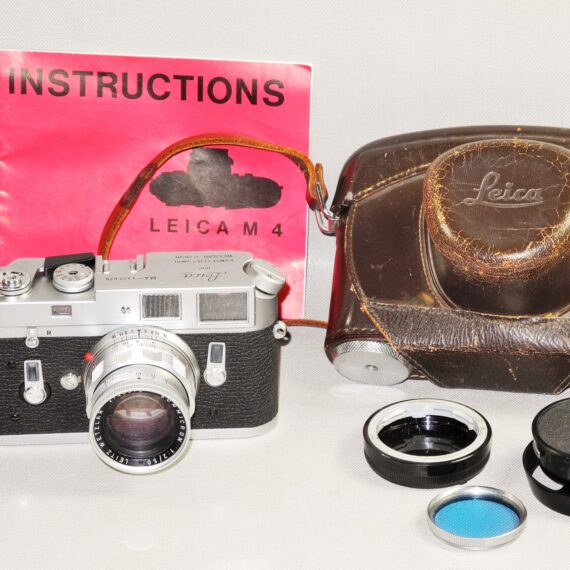 Leica M4 chrome camera (1967) Ex+/++ in Leica case & Leica 50MM SUMMICRON F2 RIGID DUAL SCALE (1965) Mint- W/Leica Metal Hood,Caps Nice set / SOLD