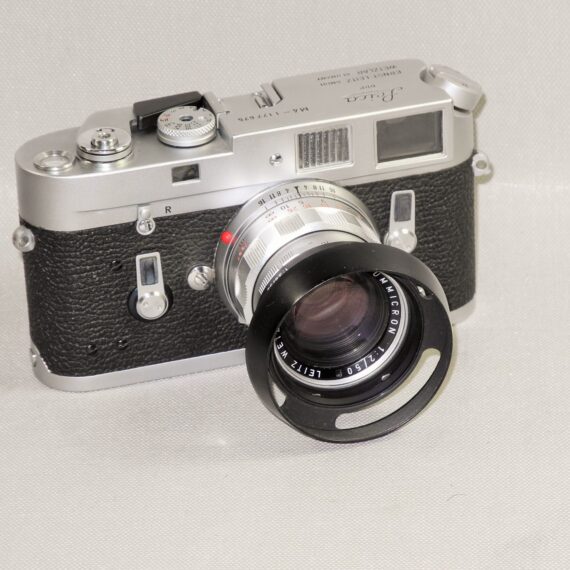 Leica M4 chrome camera (1967) Ex+/++ in Leica case & Leica 50MM SUMMICRON F2 RIGID DUAL SCALE (1965) Mint- W/Leica Metal Hood,Caps Nice set / SOLD
