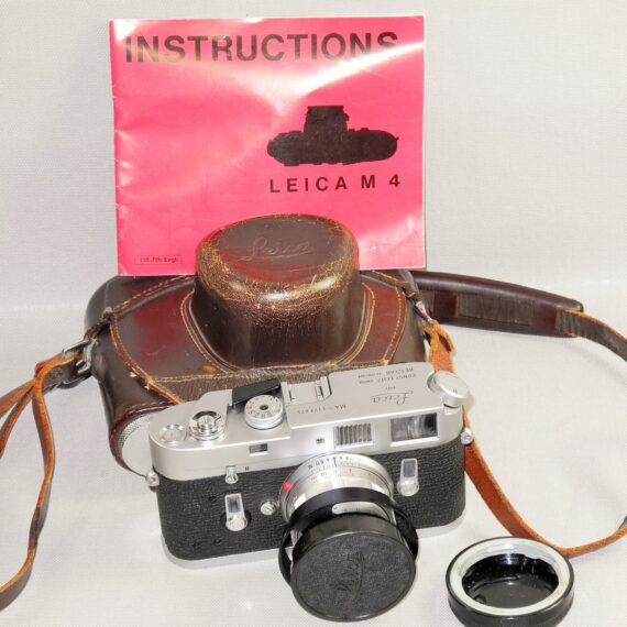 Leica M4 chrome camera (1967) Ex+/++ in Leica case & Leica 50MM SUMMICRON F2 RIGID DUAL SCALE (1965) Mint- W/Leica Metal Hood,Caps Nice set / SOLD