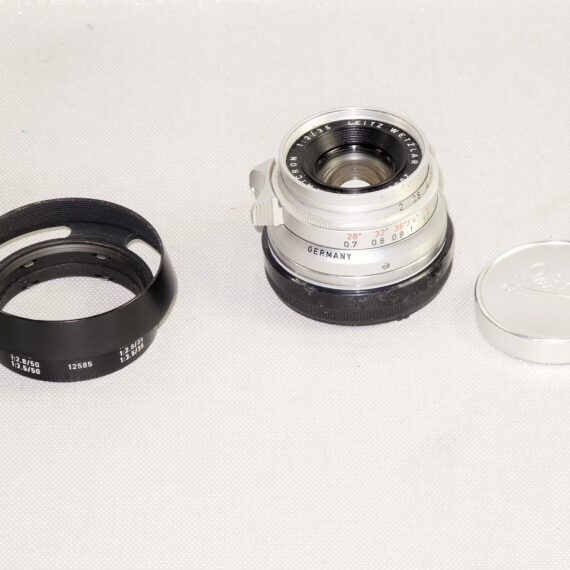Leica 35/2 Summicron 8 Elements chrome lens German Made w/Caps & Leica Hood Ex++/Mint- / Free shipping /SOLD