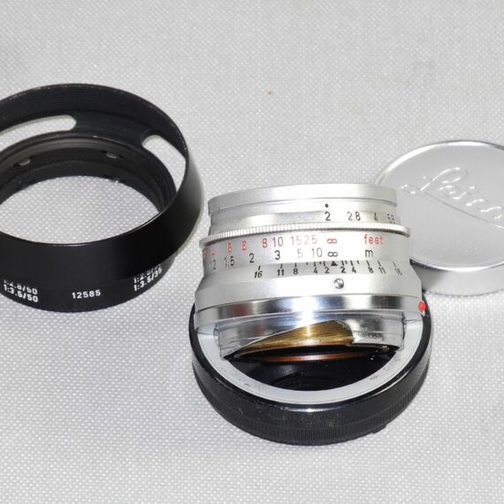 Leica 35/2 Summicron 8 Elements chrome lens German Made w/Caps & Leica Hood Ex++/Mint- / Free shipping /SOLD