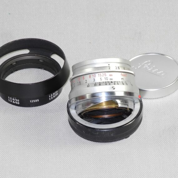 Leica 35/2 Summicron 8 Elements chrome lens German Made w/Caps & Leica Hood Ex++/Mint- / Free shipping /SOLD