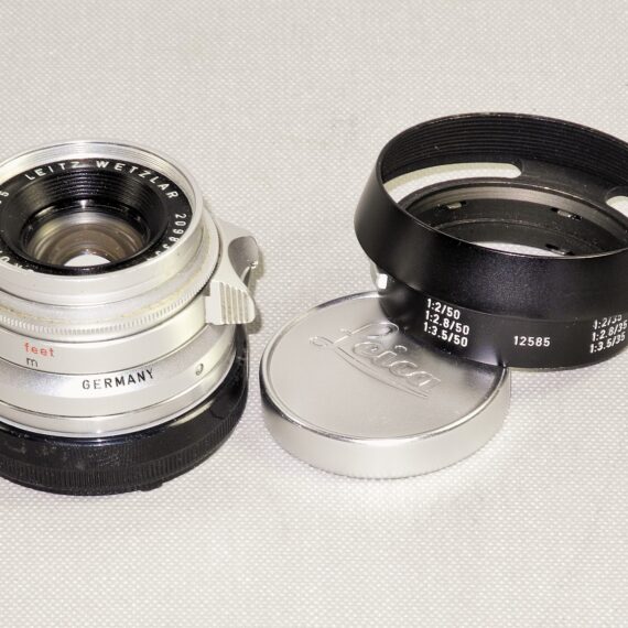 Leica 35/2 Summicron 8 Elements chrome lens German Made w/Caps & Leica Hood Ex++/Mint- / Free shipping /SOLD