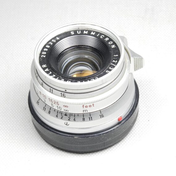 Leica 35/2 Summicron 8 Elements chrome lens German Made w/Caps & Leica Hood Ex++/Mint- / Free shipping /SOLD