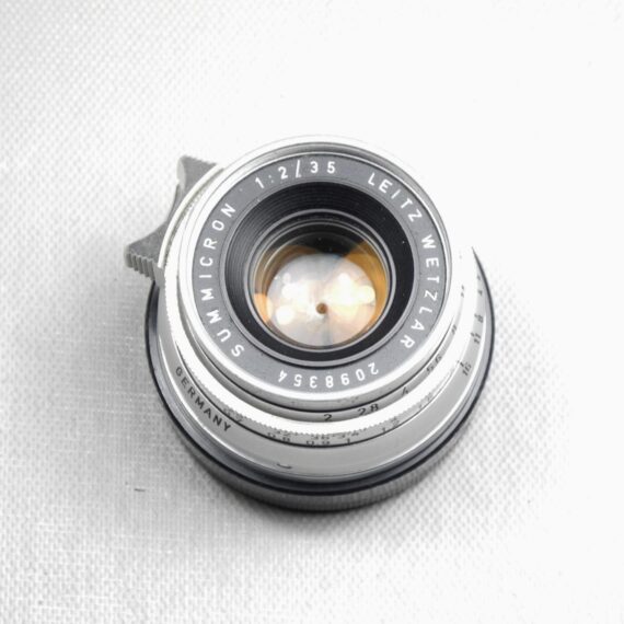Leica 35/2 Summicron 8 Elements chrome lens German Made w/Caps & Leica Hood Ex++/Mint- / Free shipping /SOLD