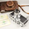 Leica IIIC Camera with Leica 5cm f2 Summitar lens,cap,cards & leather case 1946 set Ex++ / Free Shipping (USA)