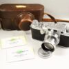 Leica IIIC Camera with Leica 5cm f2 Summitar lens,cap,cards & leather case 1946 set Ex++ / Free Shipping (USA)