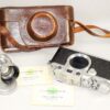 Leica IIIC Camera with Leica 5cm f2 Summitar lens,cap,cards & leather case 1946 set Ex++ / Free Shipping (USA)