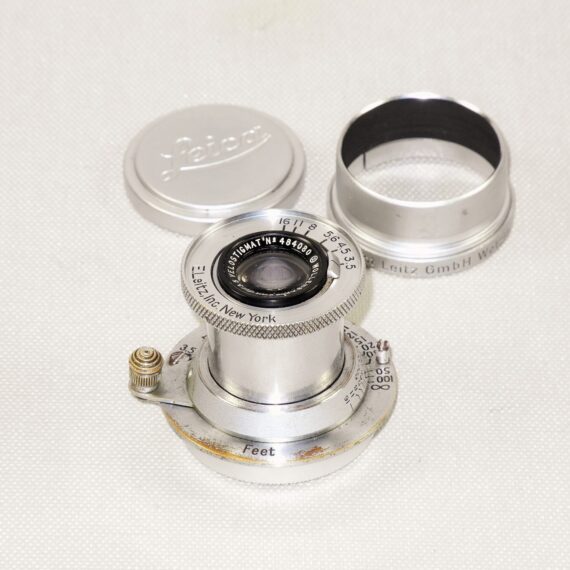 Leica Leitz New York Wollensak Velostigmat 50mm f/3.5 Leica Screw Mount with hood & caps Rare.