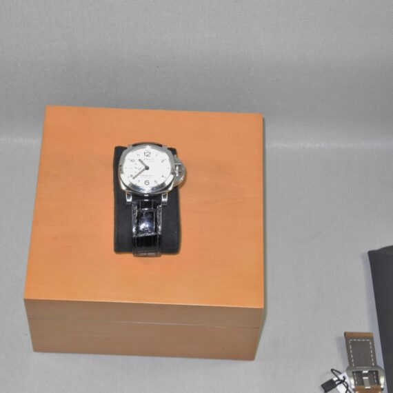 Panerai Luminor Marina White face watch, with original box, manual, 2 screw-drivers and extra unused strap Nice! / Free Shipping