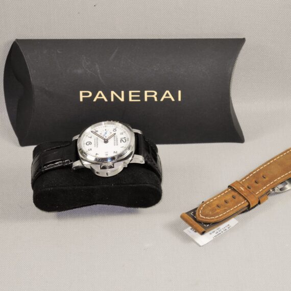 Panerai Luminor Marina White face watch, with original box, manual, 2 screw-drivers and extra unused strap Nice! / Free Shipping