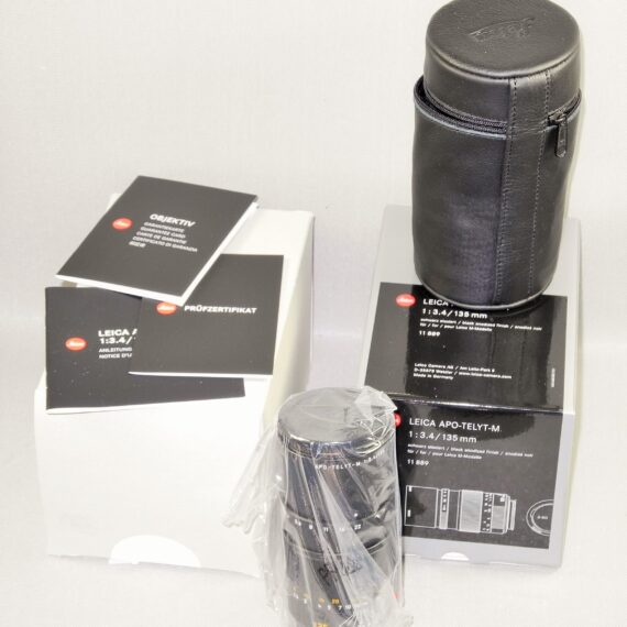 Leica 135/3.4 APO-TELYT-M Telephoto  Cat #11889 6 bit late lens with box Mint/- / SOLD