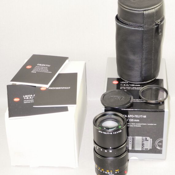 Leica 135/3.4 APO-TELYT-M Telephoto  Cat #11889 6 bit late lens with box Mint/- / SOLD
