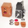 Rollei 80/2,8 Planar TLR camera with case,Red filter,Rolleinar 3 Bay 3 filters Ex+/++
