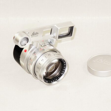 Leica 50/2 Summicron Dual Range Chrome M mount lens Sold with close-up eyes and Leica caps Ex++/Mint-