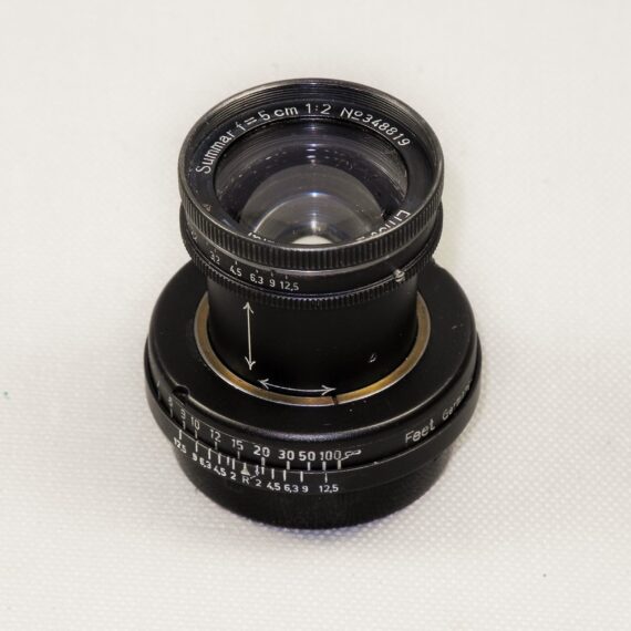Leica 50/2 Summar Black Chrome Screw-Mount (Circa 1937) with caps & hood Ex++ / Free shipping (USA)