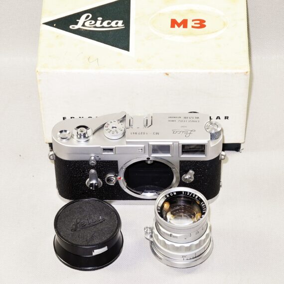 Leica M3 Single Stroke chrome camera RARE Set, Like New Condition Sold with Leica 50/2 Rigid Summicron chrome lens in original Leica camera box,manual, warranty cards,hood,caps LN / Call or email for price.