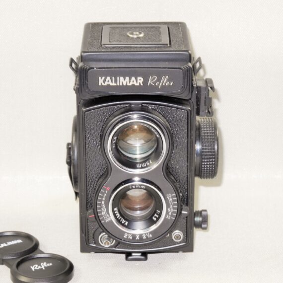 Kalimar Reflex 2 1/4 x 2 1/4 TLR camera with 75mm lens and case Mint-